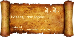 Matity Marianna névjegykártya